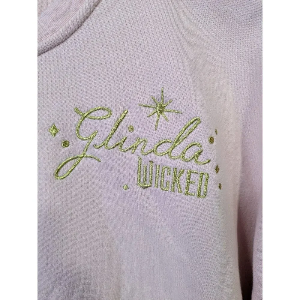 Wicked Box Lunch Sweatshirt Womens Medium Glinda Embroidered Pullover Crew Neck - Picture 3 of 11